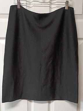 St. John Black Sparkle Pencil Skirt